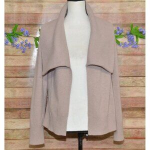 J. Crew Tan Open Shawl Collar Front Wool Cashmere Blend Cardigan Sweater Size M